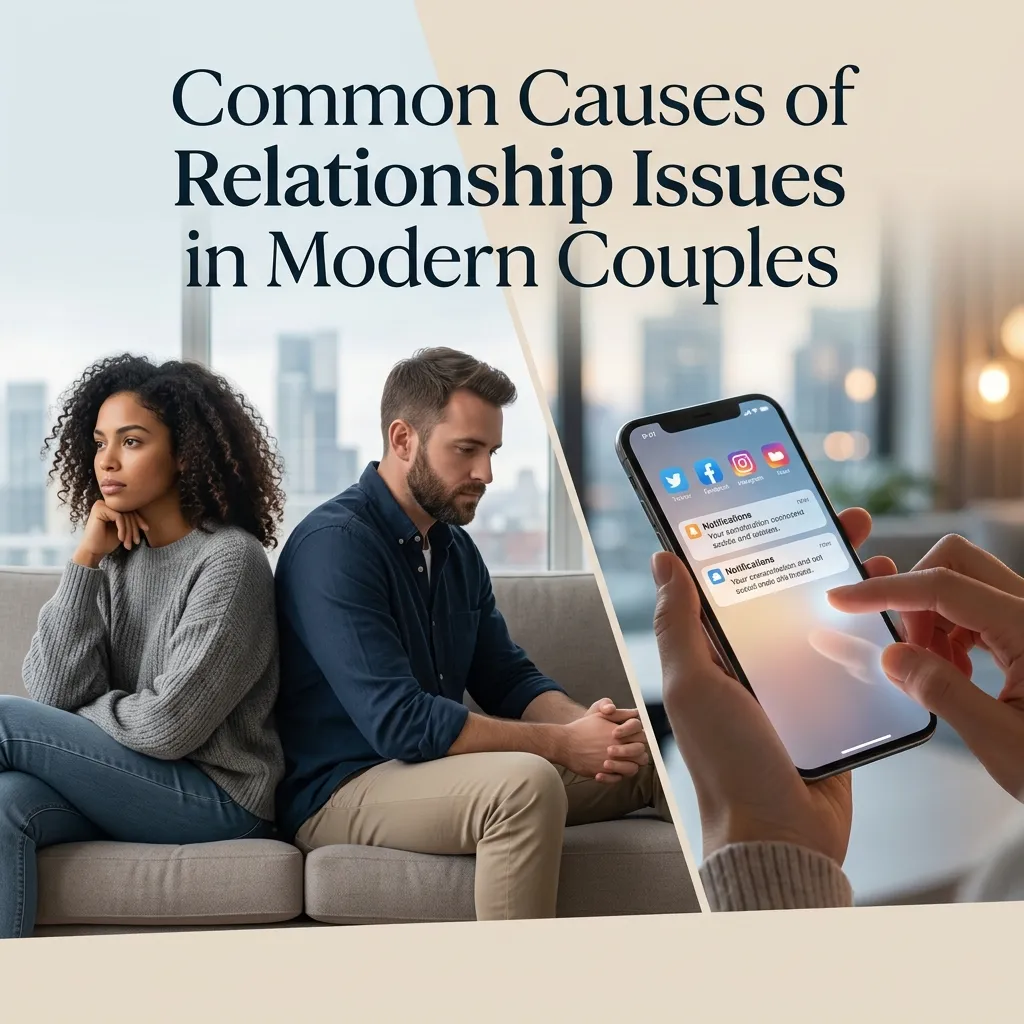 Couple having a serious emotional conversation about relationship problems in a calm home setting