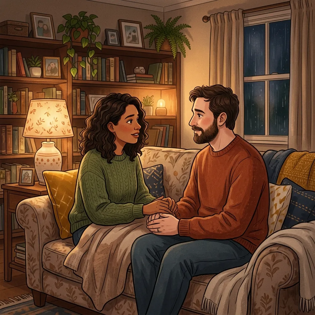 Couple arguing and feeling emotional distance during a disagreement at home.